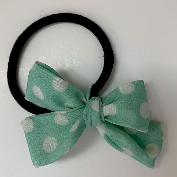 👗Mint white Polka Dot Hair Band - Picture 3 of 5
